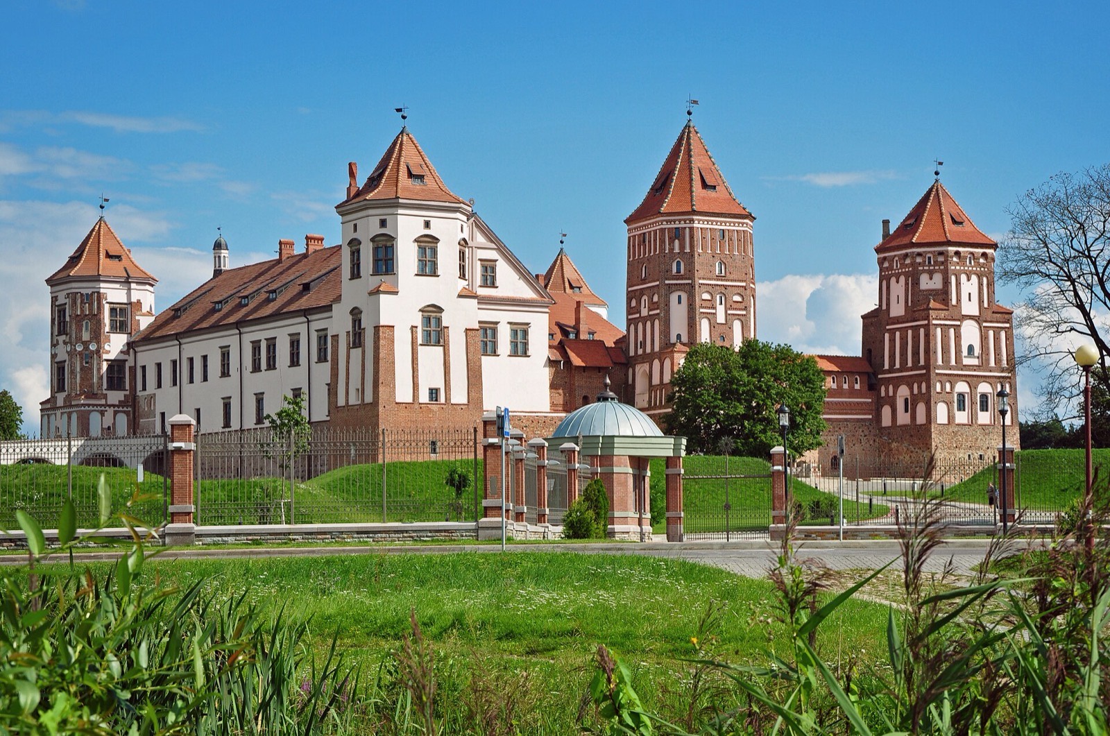 Mir Castle on a bright summer day